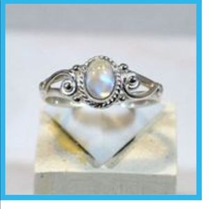 silver moonstone ring